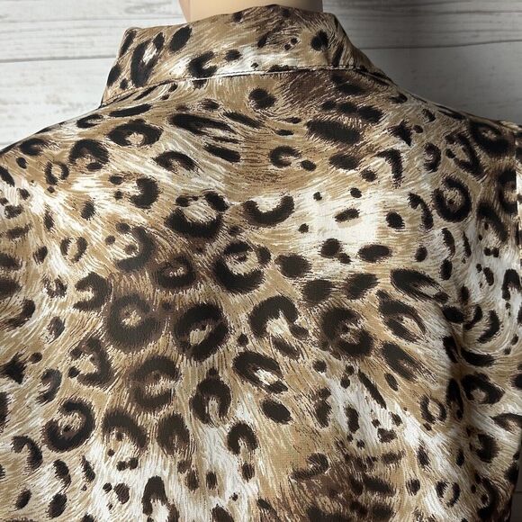 Sere Nade Leopard Print Cropped Jacket Semi-Sheer Single Button - Picture 10 of 12